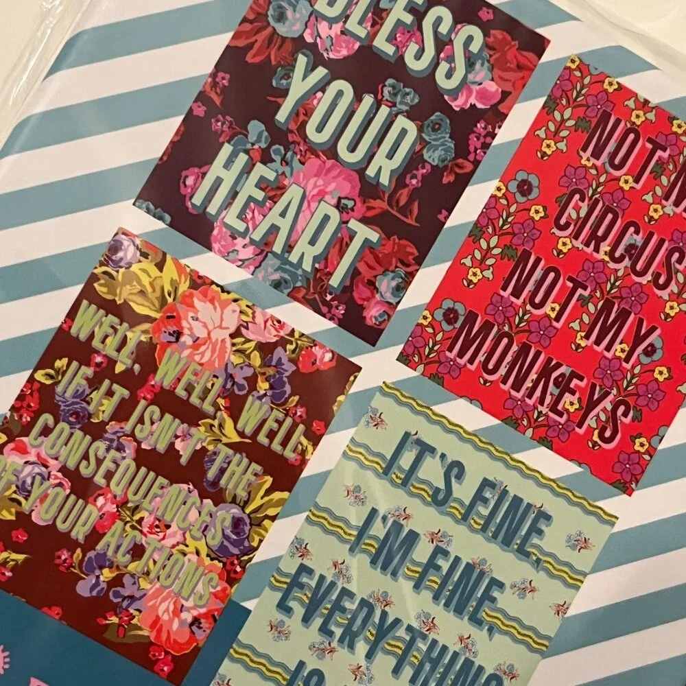 Sarcastic Note Cards Set of Two‎ Boxes Funny Bright Stationery  Gift (NEW)
